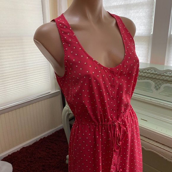 Fossil Silk Sleveeless Tie-Waist Button Down Dress - Picture 4 of 14